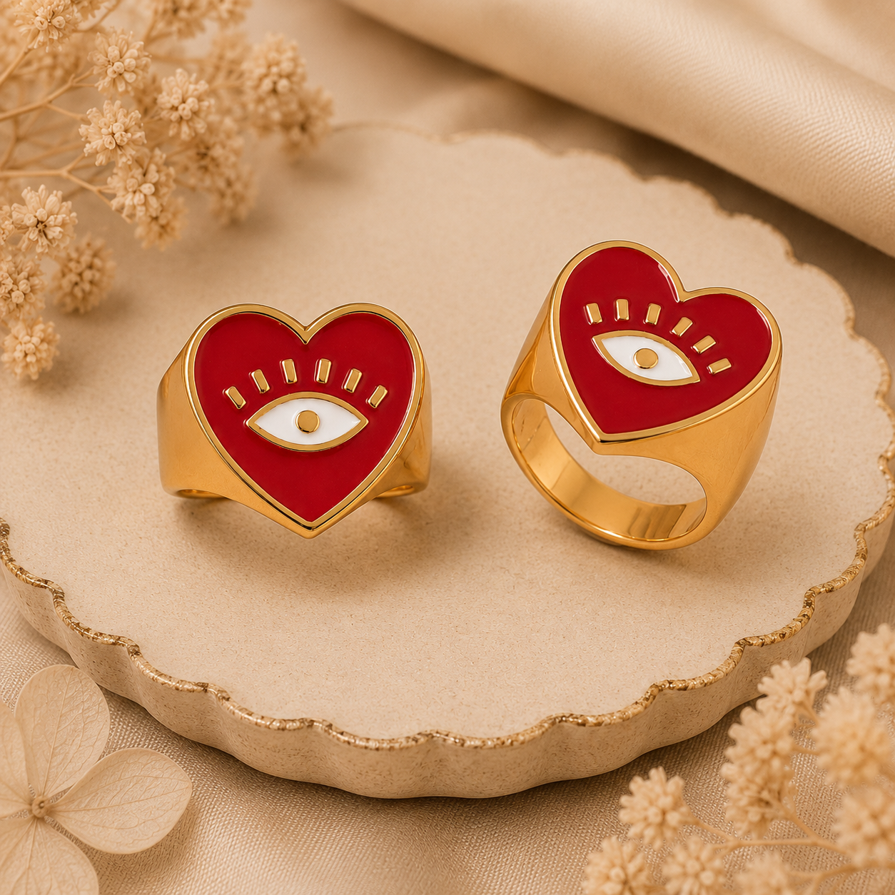 Heart eye ring