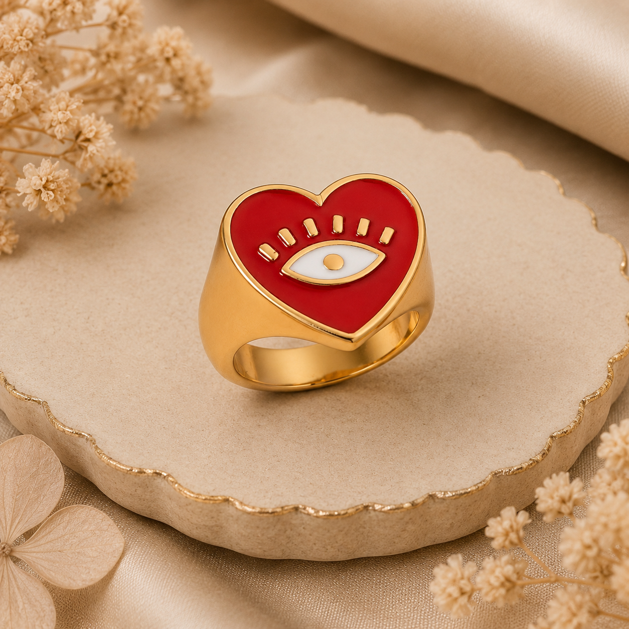 Heart eye ring